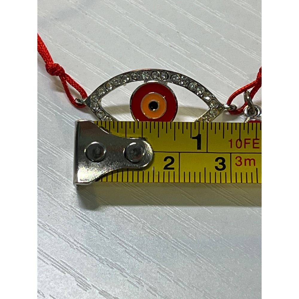 Red String Evil Eye Charm Bracelet Rhinestone Adjustable Protection Amulet Red‎ - Picture 3 of 4